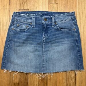 Vineyard Vines Women’s 4 Light Wash Denim Jean Skirt Raw Hem READ Description